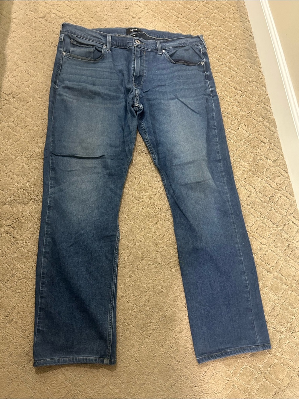 PAIGE FEDERAL Men's Medium Blue Straight Jeans size 38